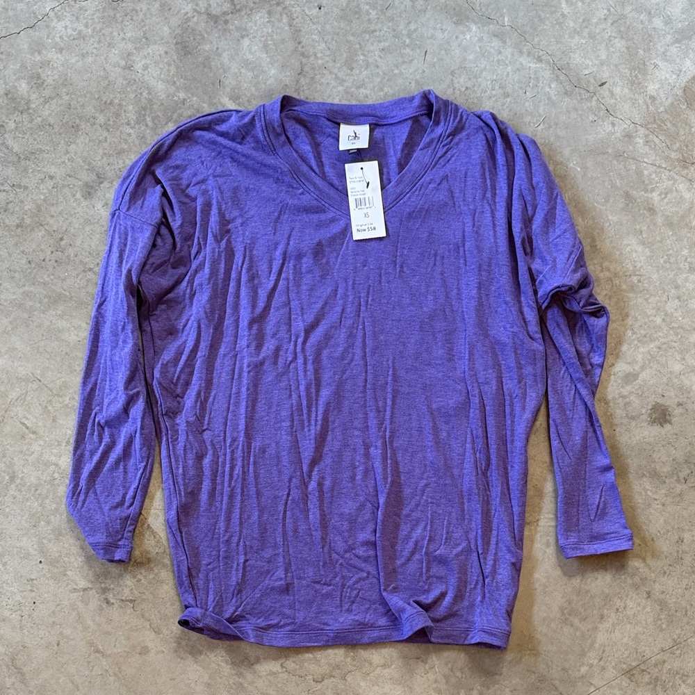 CAbi Vibrant Purple V-Neck Top